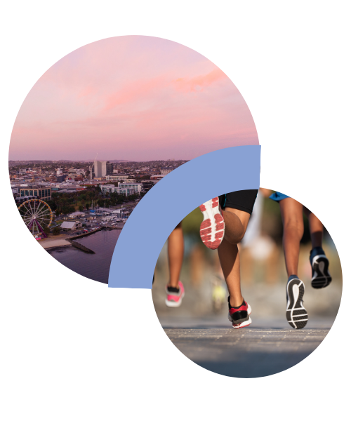 Runner on the Geelong waterfront during Geelong Running Festival 2026 fundraising for Variety