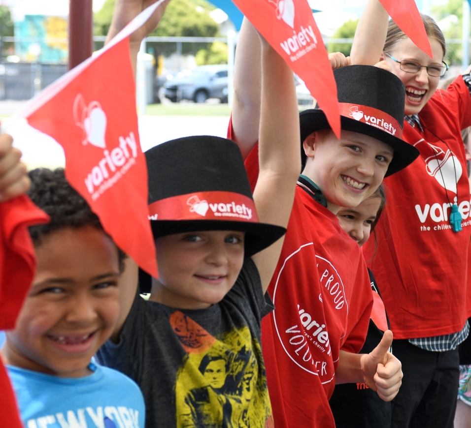 Variety Kids with bunting