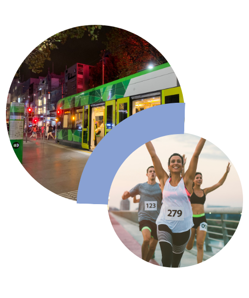 Runner and fundraiser finishing at the Nike Melbourne Marathon Festival 2026 fundraising for Variety